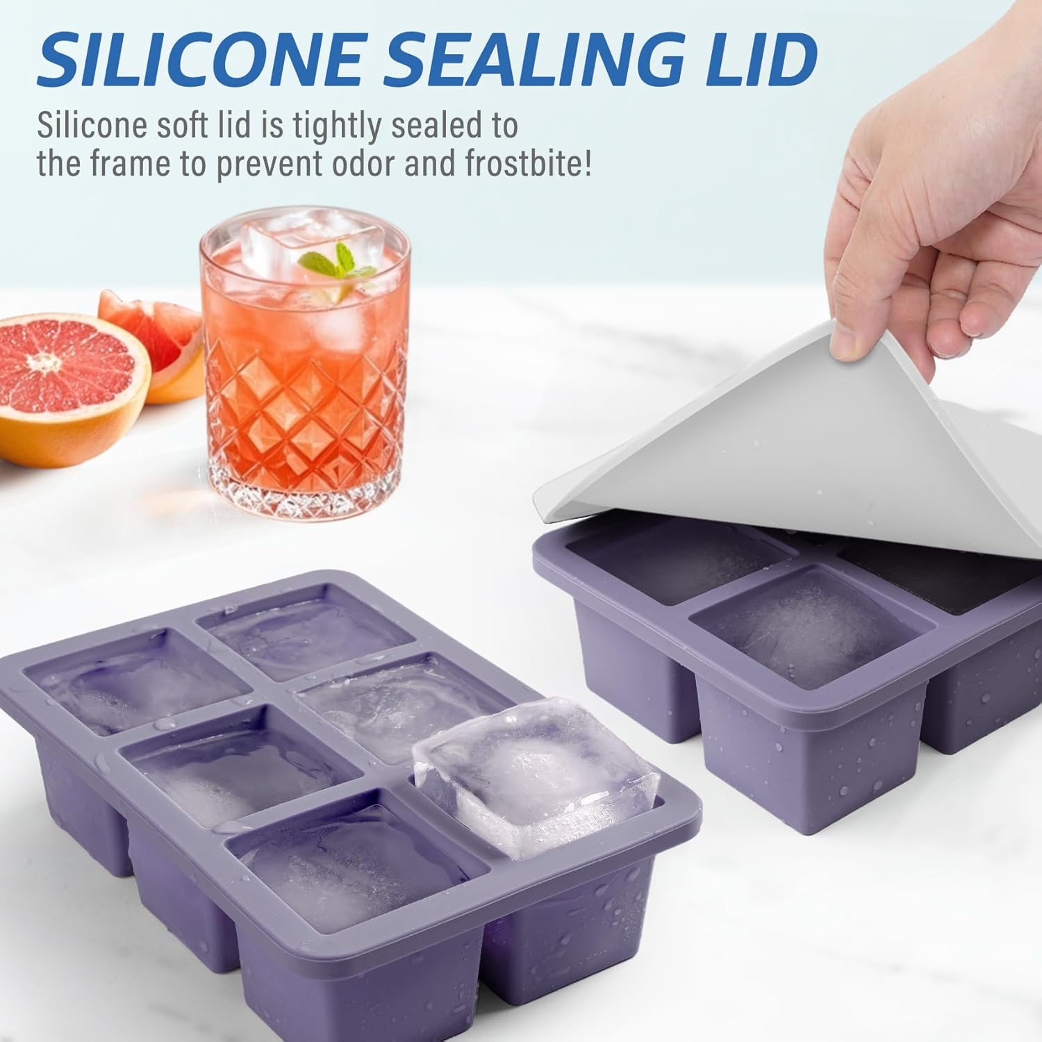 2pack Large Silicone Ice Cube  - Silicone Mold Tray avaliação e preço