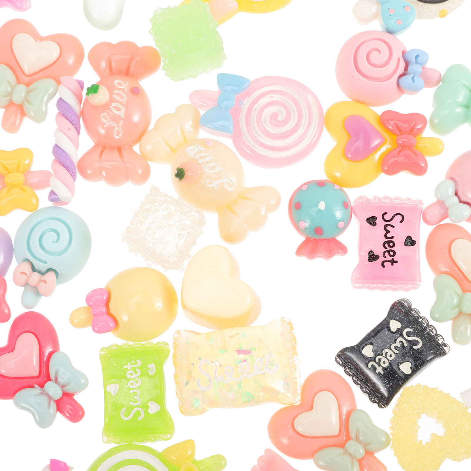 50Pcs Candy Hair Clips Resin F - Resin Craft Supplies avaliação e preço
