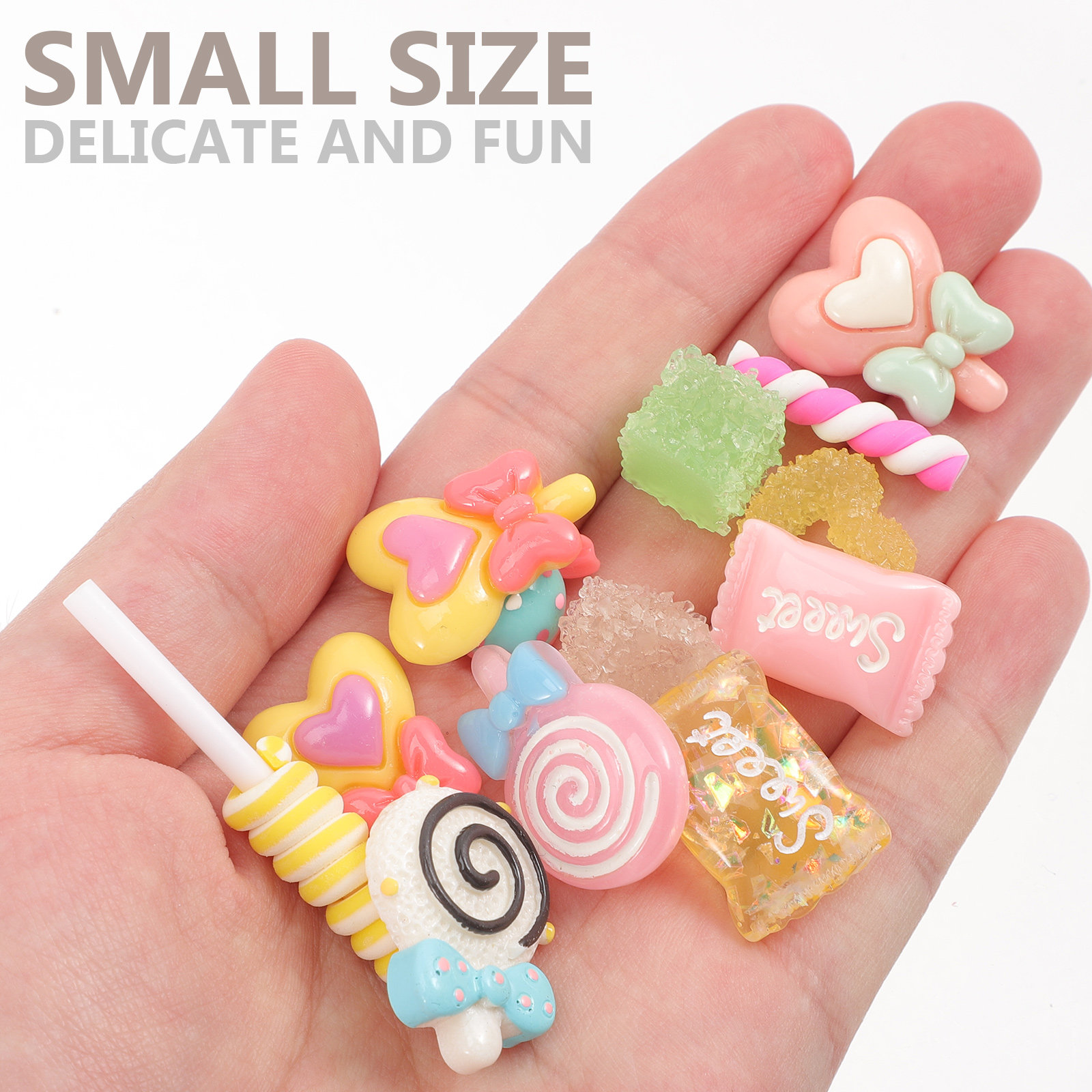 50Pcs Candy Hair Clips Resin F - Resin Craft Supplies avaliação e preço