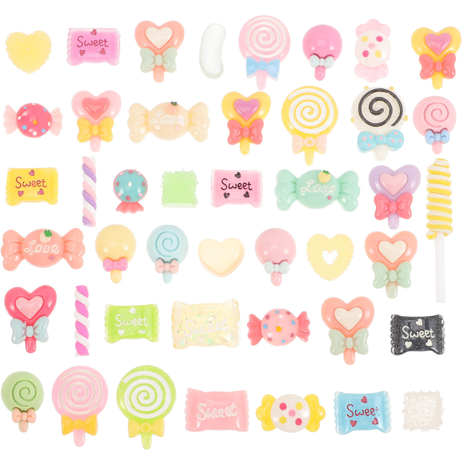 50Pcs Candy Hair Clips Resin F - Resin Craft Supplies avaliação e preço