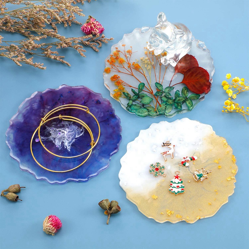 6 Pieces Resin Coaster Mold La - Geode Mold Silicone avaliação e preço