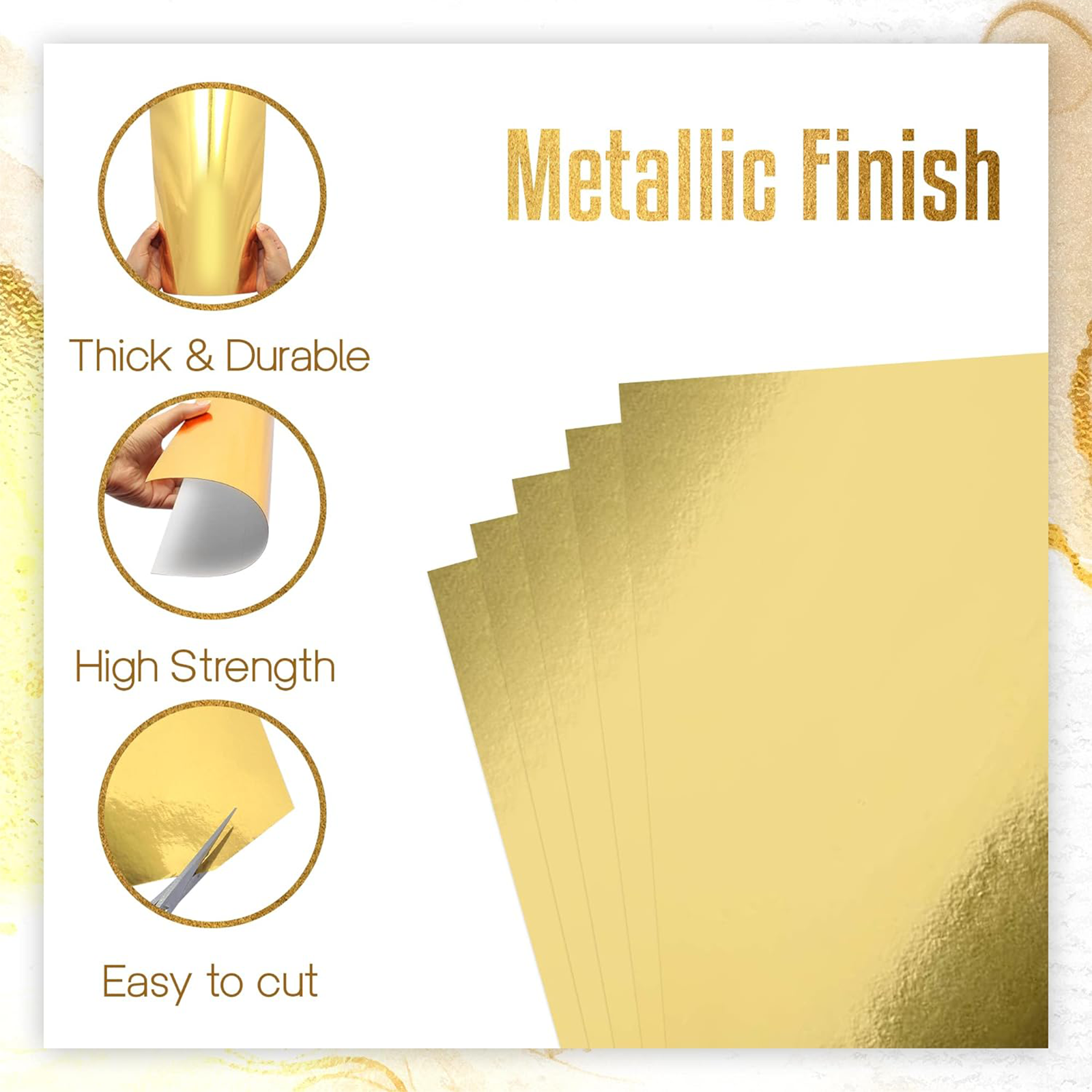 10 Sheets A4 Size Metallic Gol - Gold Foil Flakes avaliação e preço