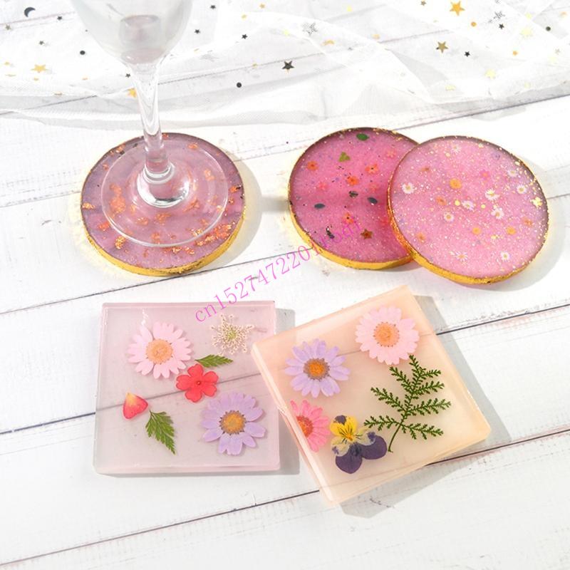 2Pcs Round Square Resin Mold G - Geode Mold Silicone avaliação e preço