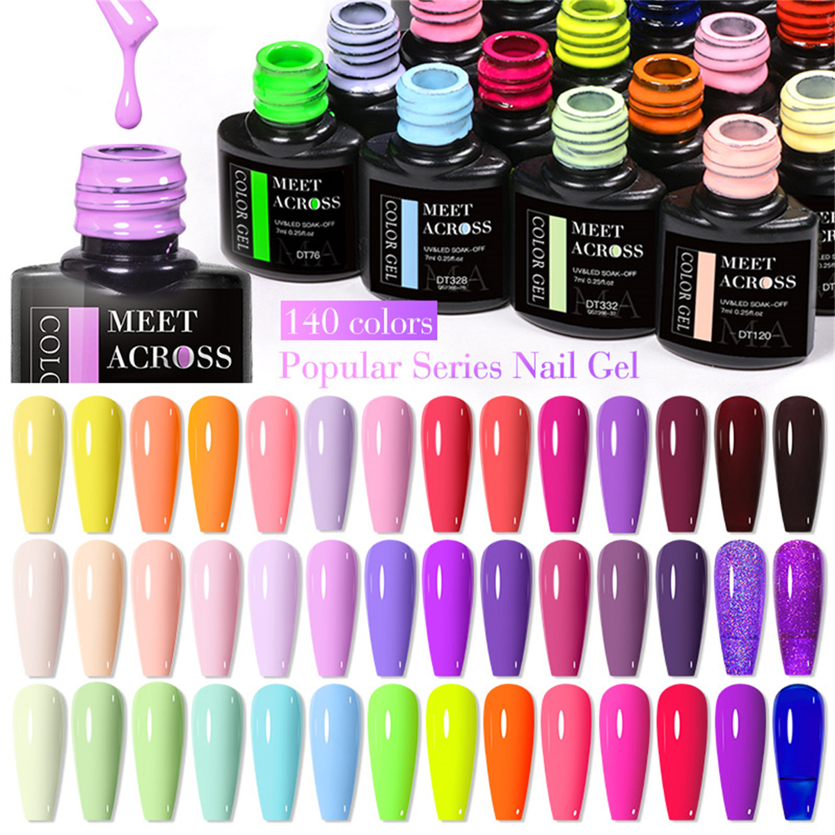 8pcs Gel Nail Polish Set HEMA  - Resin Glitter Pack avaliação e preço