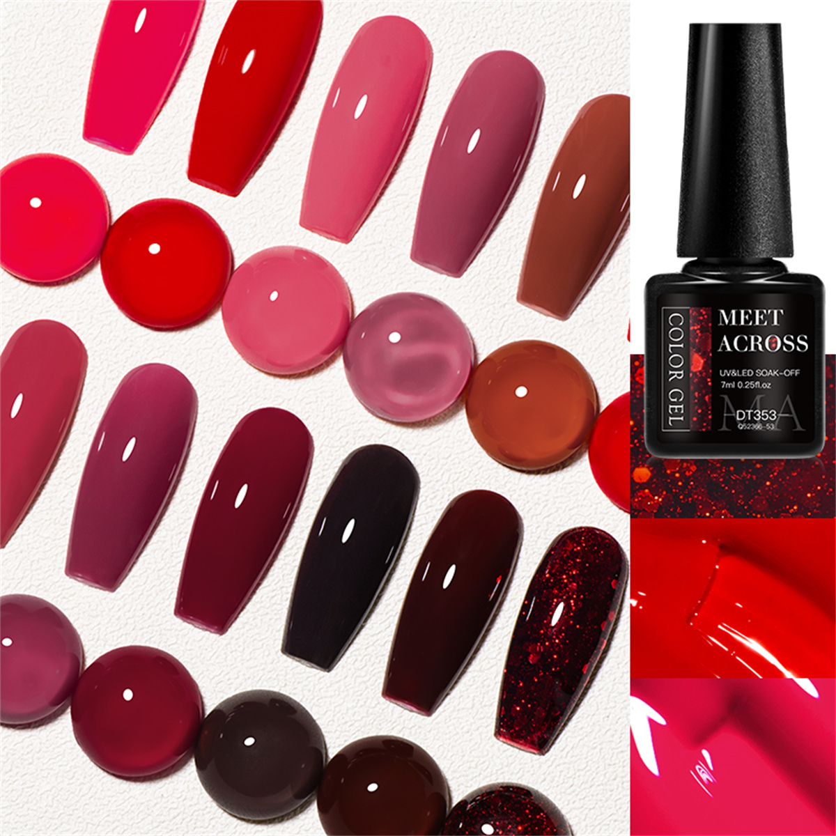 8pcs Gel Nail Polish Set HEMA  - Resin Glitter Pack avaliação e preço