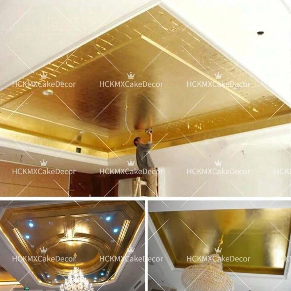 100pcs Imitation Gold Foil She - Gold Foil Flakes avaliação e preço
