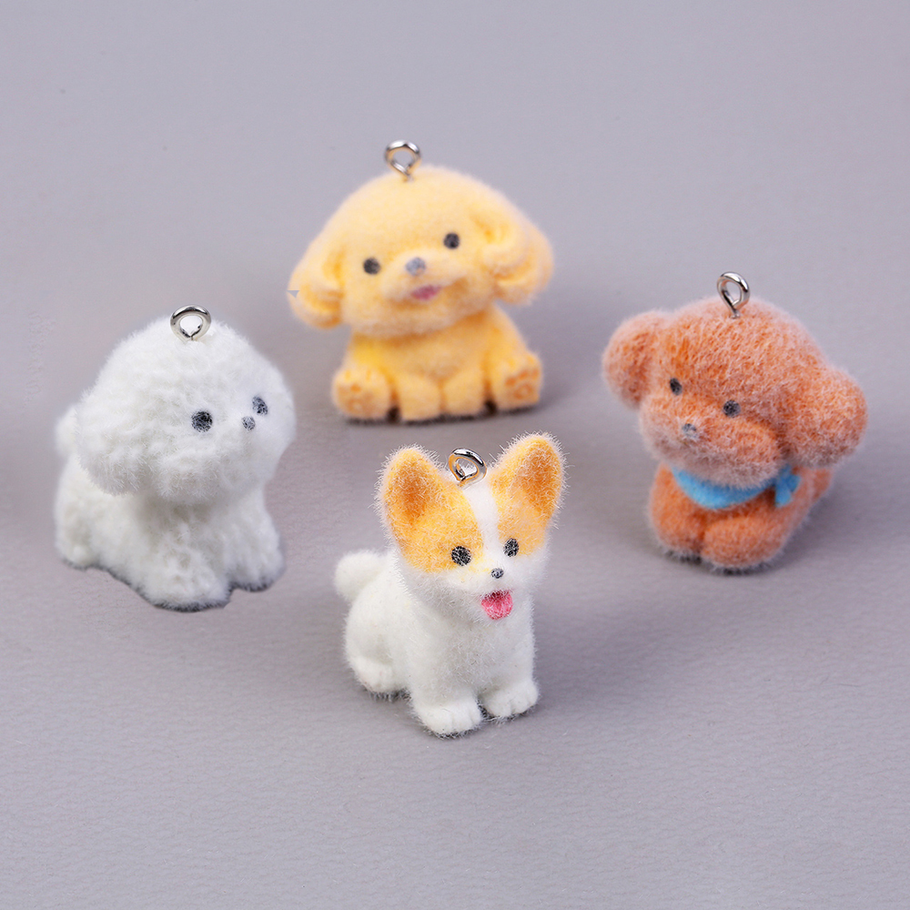 10pcs Flocking Puppy Dog Resin - Resin Craft Projects avaliação e preço