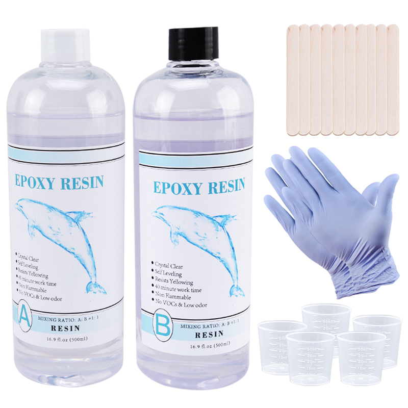 1:1 Clear Epoxy Resin Crystal  - Gold Foil Flakes avaliação e preço