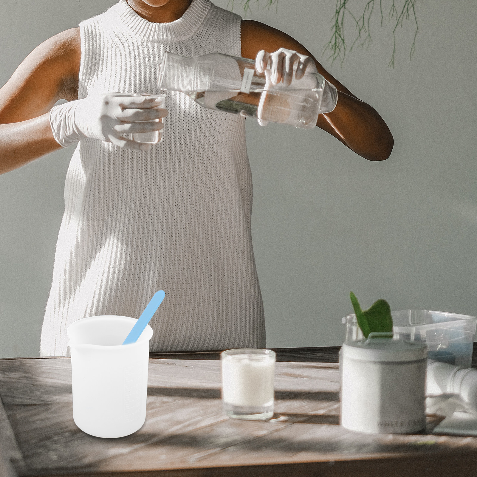 1Set DIY Silicone Epoxy Mixing - Mixing Cup Silicone avaliação e preço