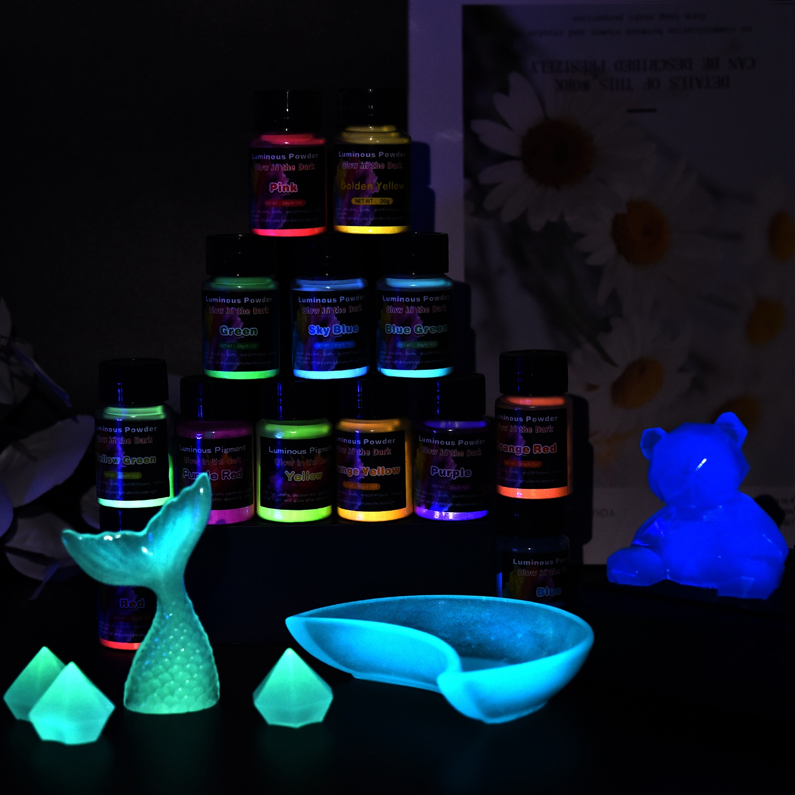 20g Luminous Glitter Powder Ph - Resin Pigment Set avaliação e preço