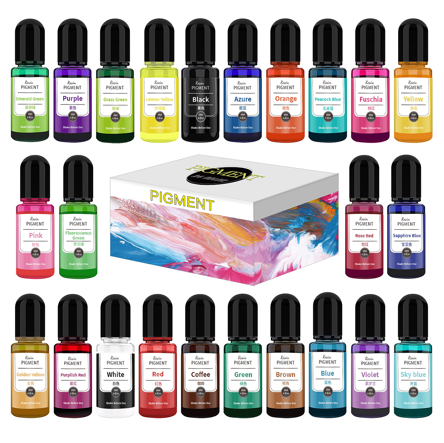 24/30 Colors Set 10ml Epoxy Re - Resin Pigment Set avaliação e preço