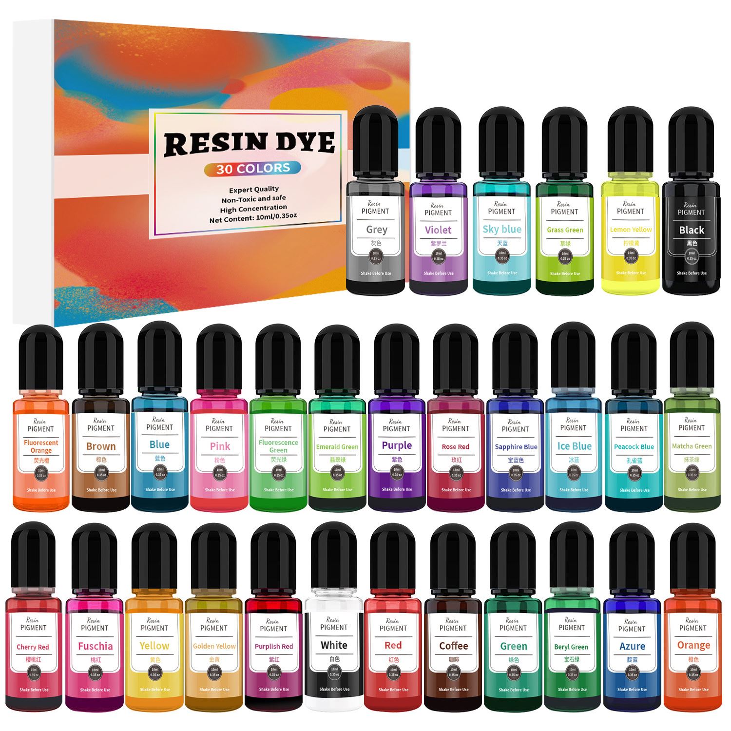 24/30 Colors Set 10ml Epoxy Re - Resin Pigment Set avaliação e preço