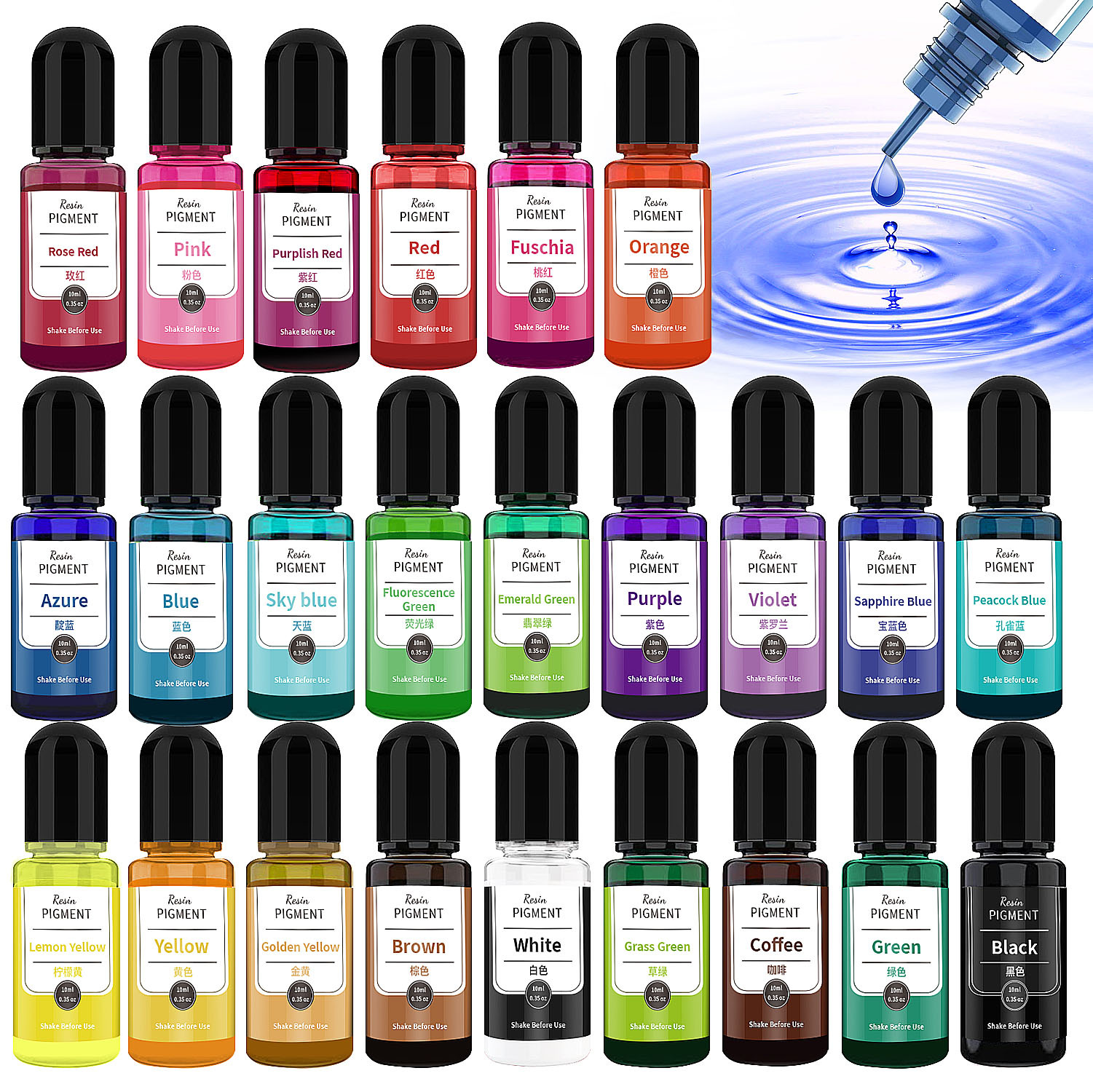 24/30 Colors Set 10ml Epoxy Re - Resin Pigment Set avaliação e preço