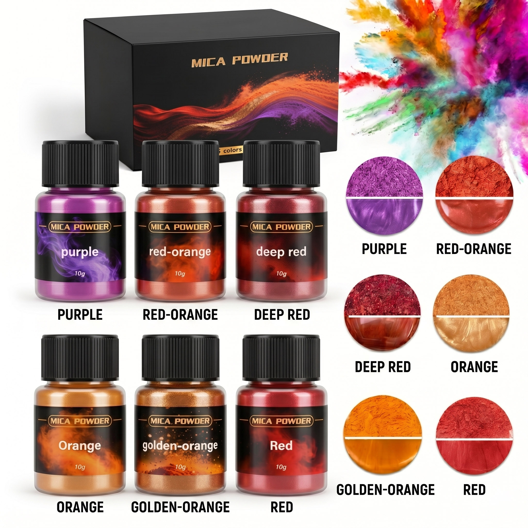 6Colors/Sets metallic powder p - Resin Pigment Set avaliação e preço