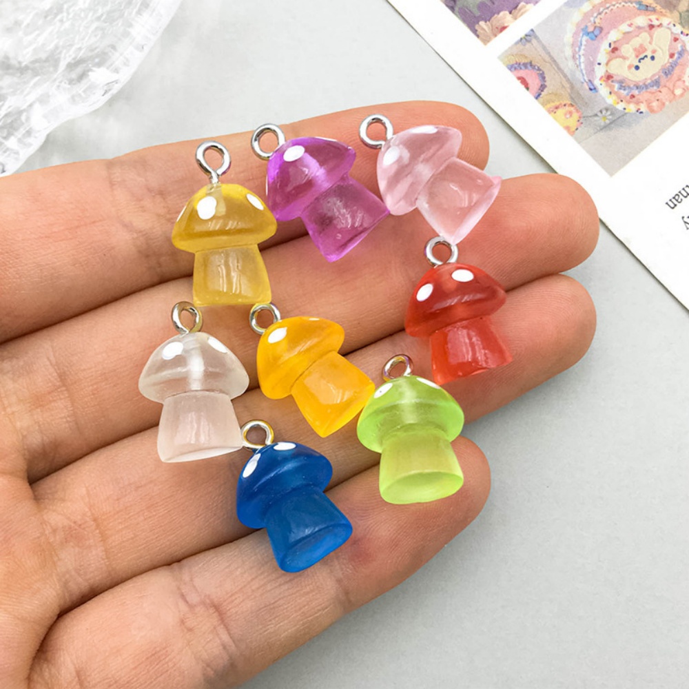16pcs Luminous Mushroom Charms - Resin Craft Projects avaliação e preço