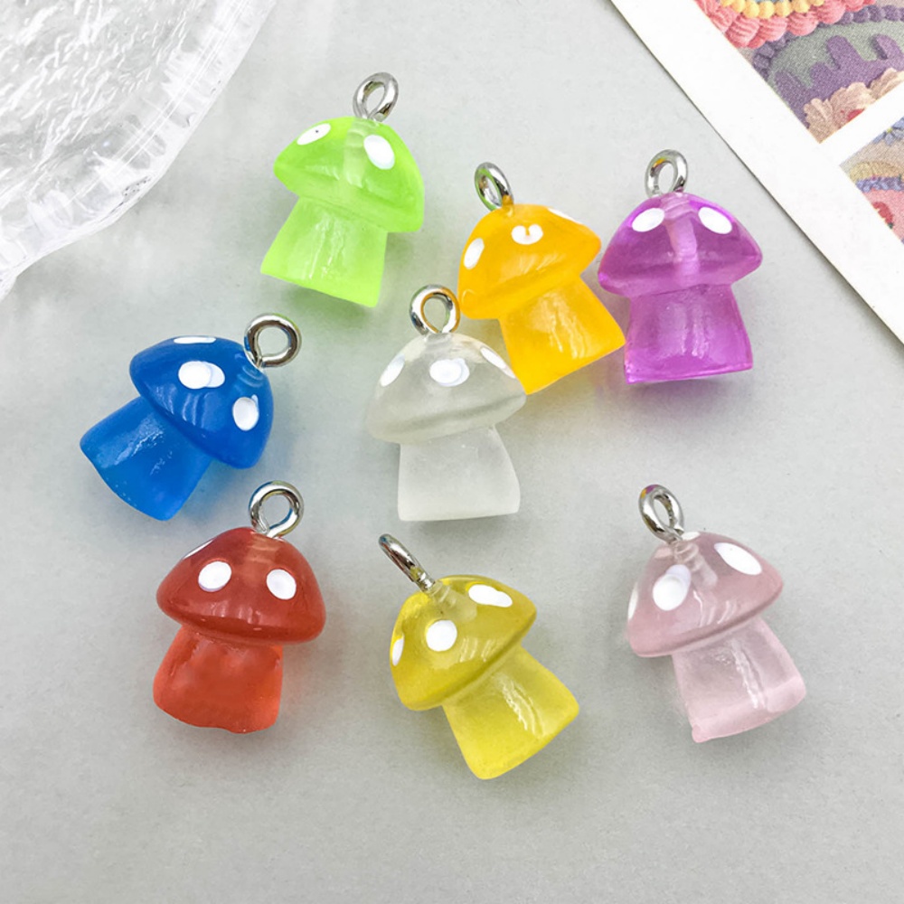 16pcs Luminous Mushroom Charms - Resin Craft Projects avaliação e preço