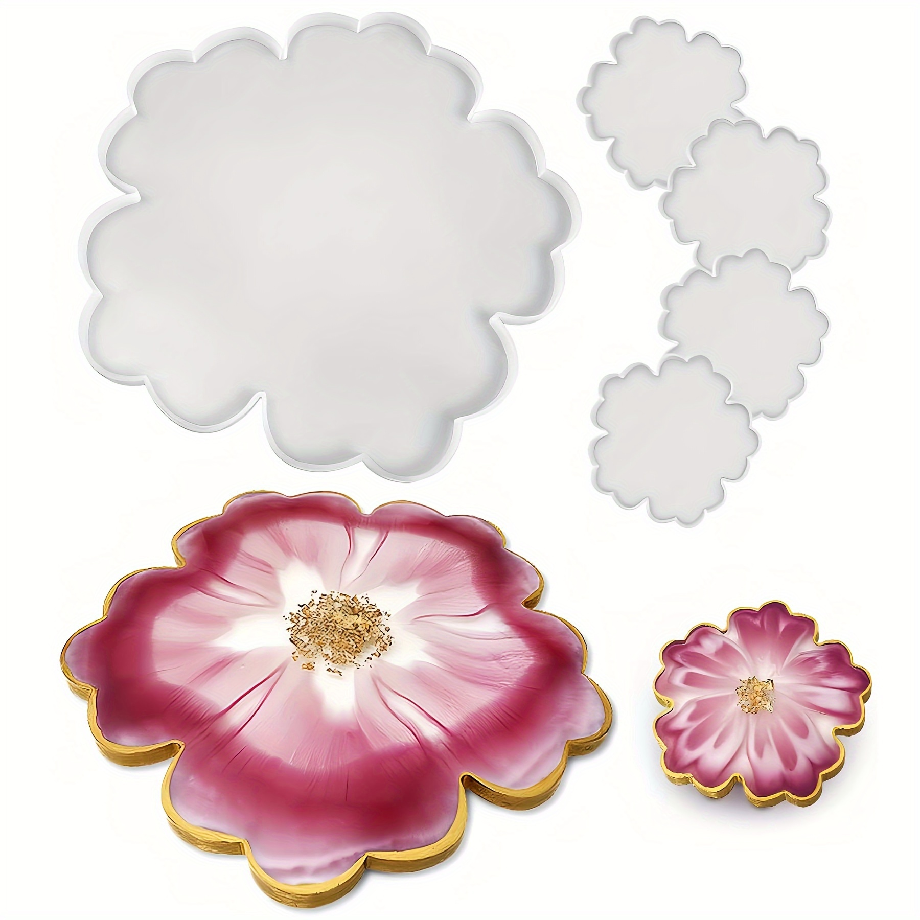 1-piece 13-inch large flower t - Serving Tray Mold avaliação e preço