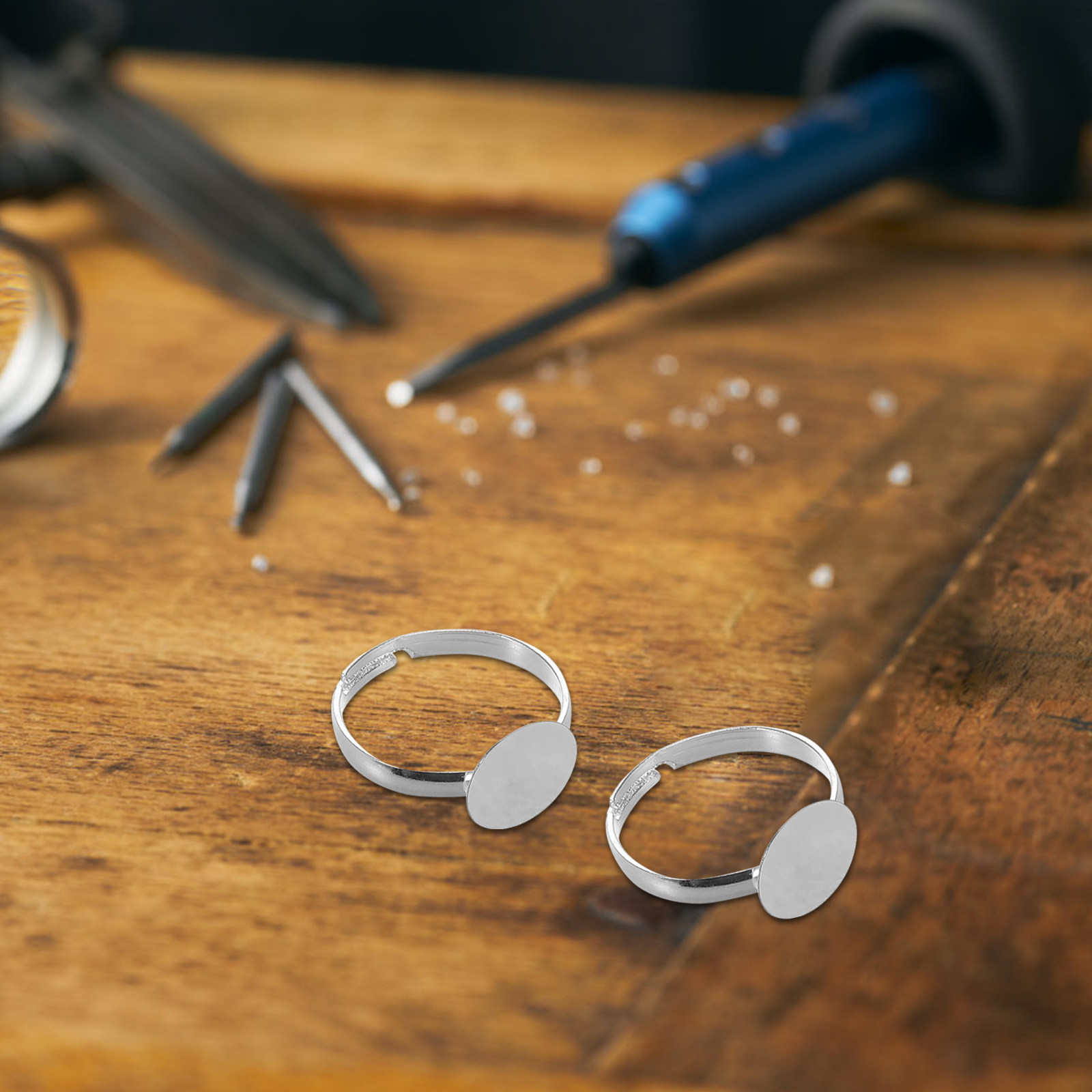 20Pcs Adjustable Blank Ring Fi - Resin Craft Supplies avaliação e preço