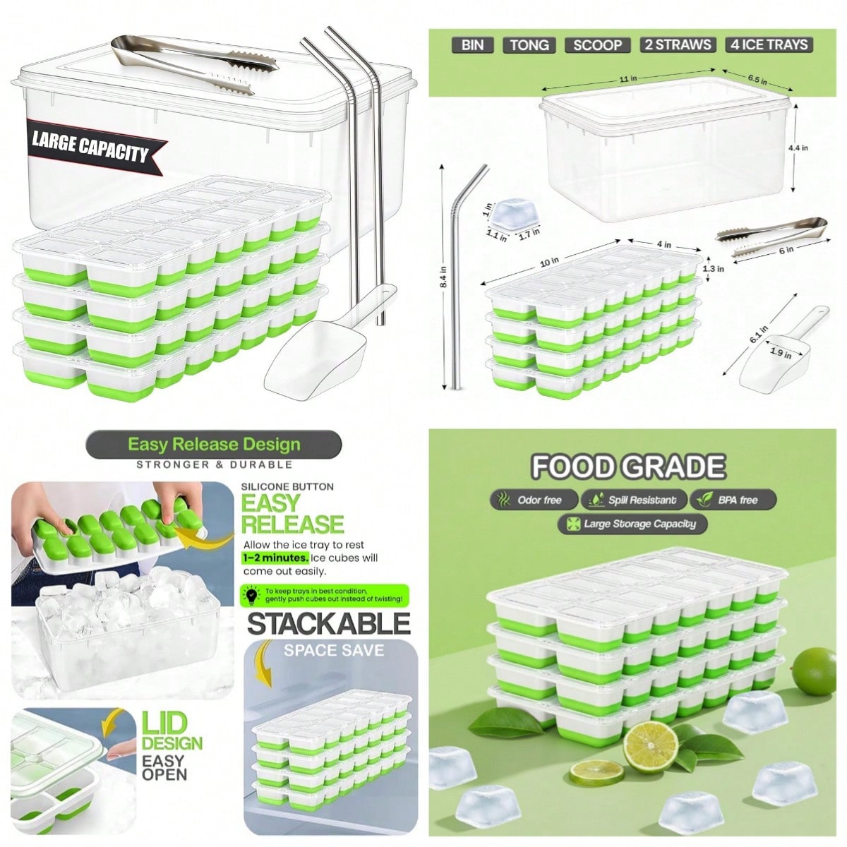 56pcs Tray With Lid And Bin –  - Silicone Mold Tray avaliação e preço
