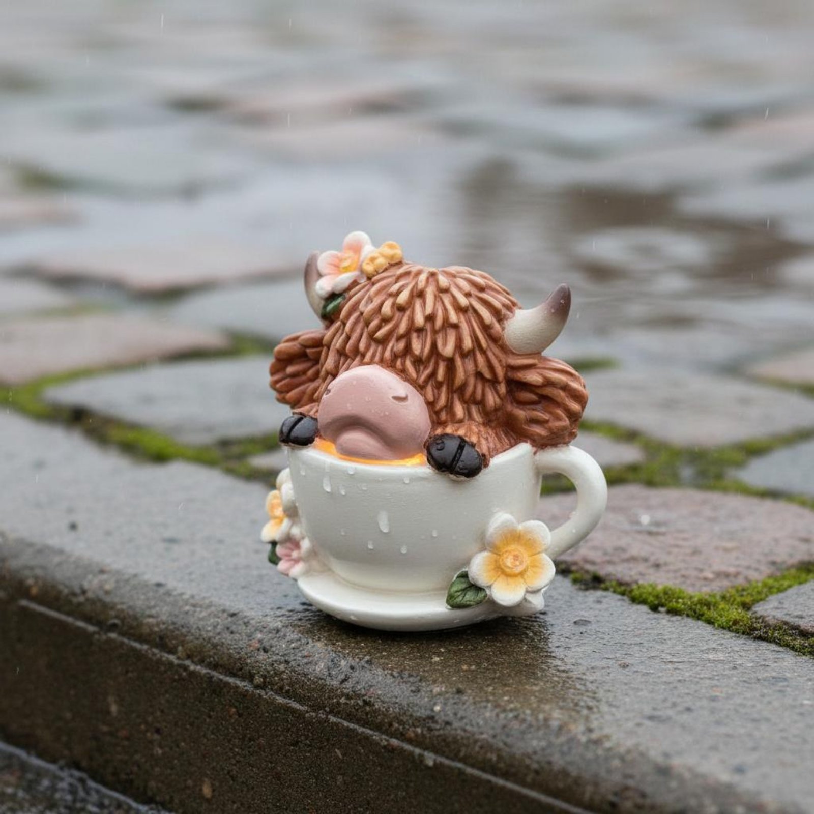 Highland Cow Garden Light Resi - Resin Crafts avaliação e preço