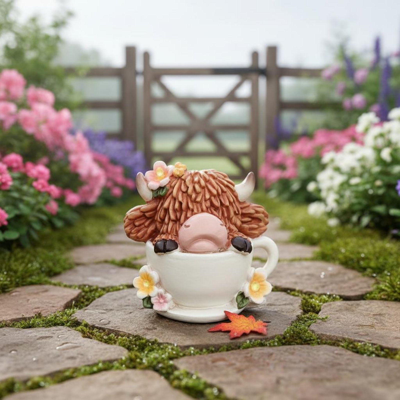 Highland Cow Garden Light Resi - Resin Crafts avaliação e preço