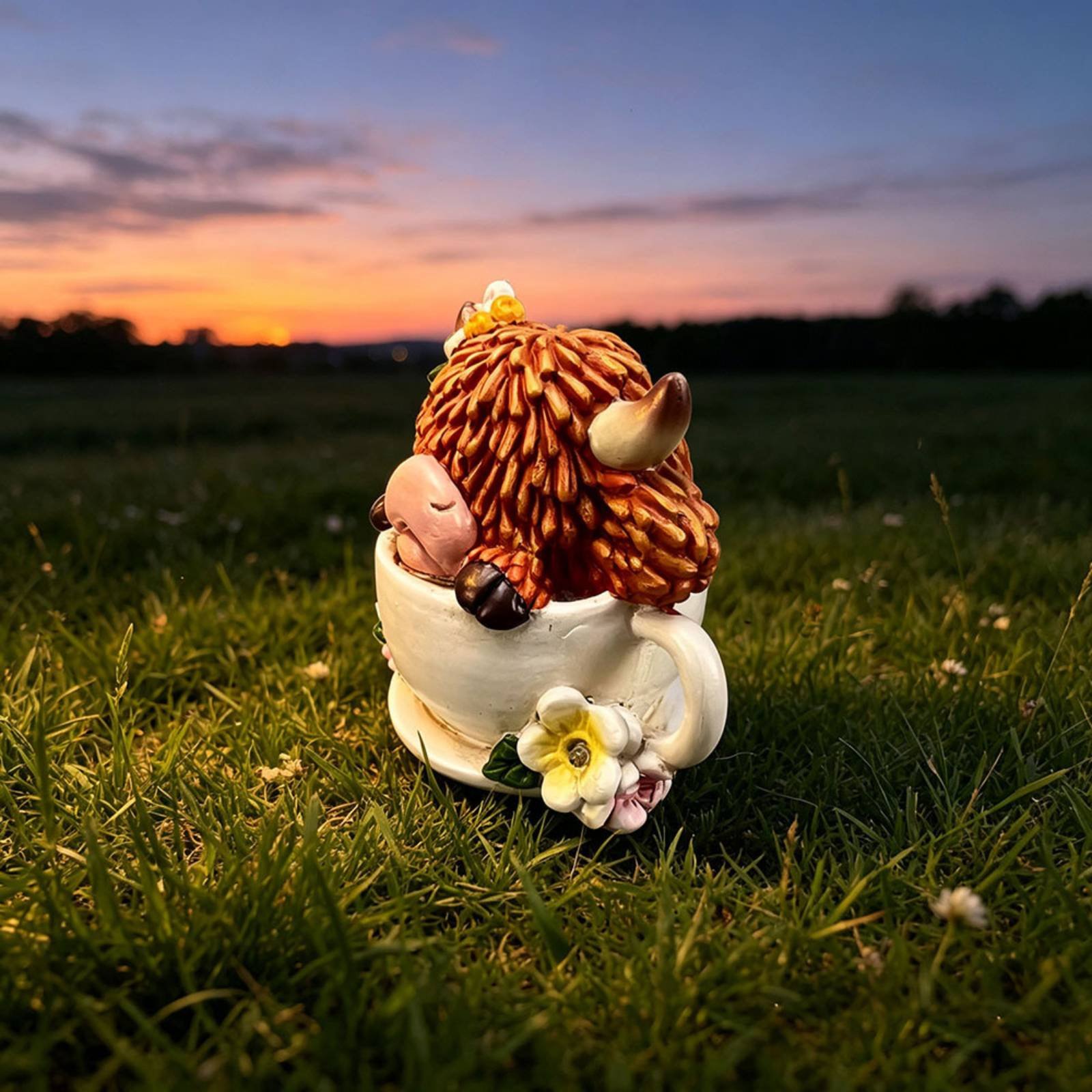 Highland Cow Garden Light Resi - Resin Crafts avaliação e preço