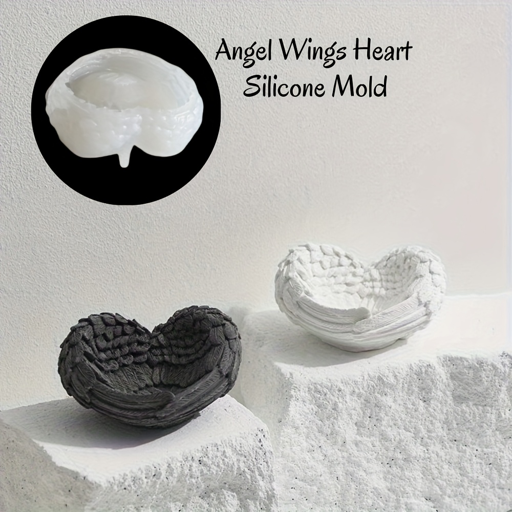 1pc Angel Wing Heart Silicone  - Resin Craft Ideas avaliação e preço