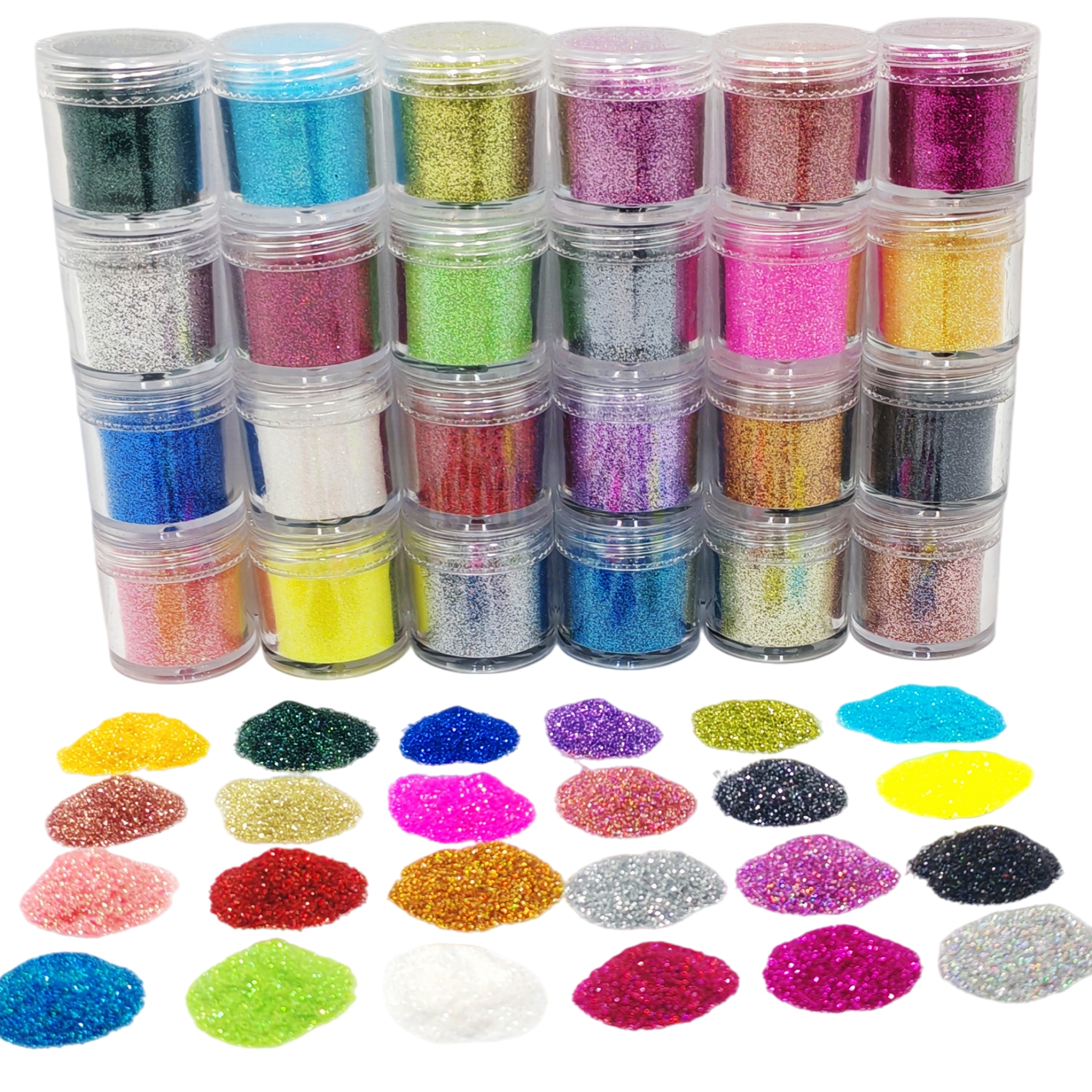 24-Color Cosmetic Iridescent H - Resin Glitter Pack avaliação e preço