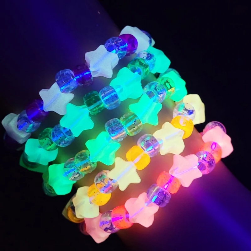 5 Glow star kandi bracelet set - Resin Glitter Pack avaliação e preço