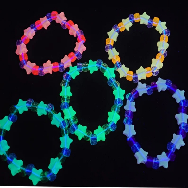 5 Glow star kandi bracelet set - Resin Glitter Pack avaliação e preço