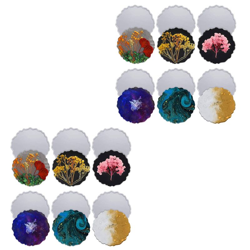 ABVT-12 Pieces Resin Coaster M - Geode Mold Silicone avaliação e preço