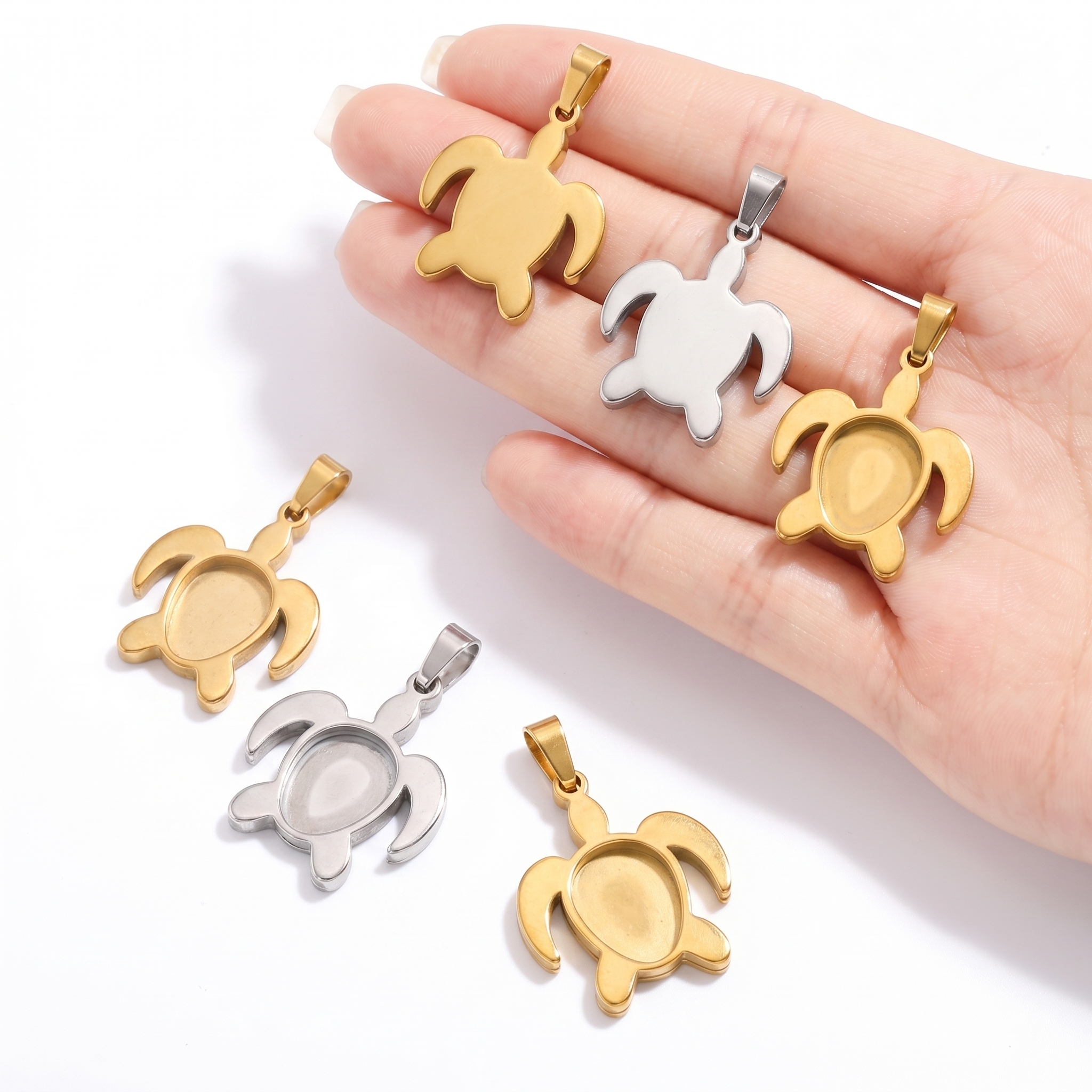 5pcs Stainless Steel Turtle Pe - Resin Craft Projects avaliação e preço