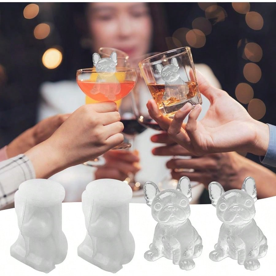 3D French Bulldog Cube Molds 2 - Silicone Mold Tray avaliação e preço