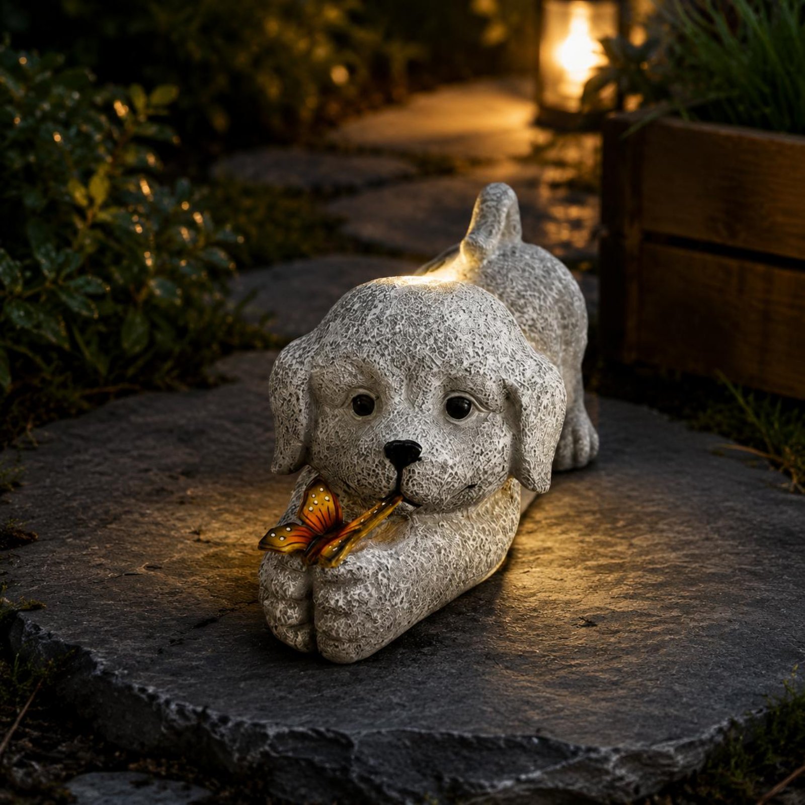 Solar Dog Statue Resin Craft S - Resin Crafts avaliação e preço