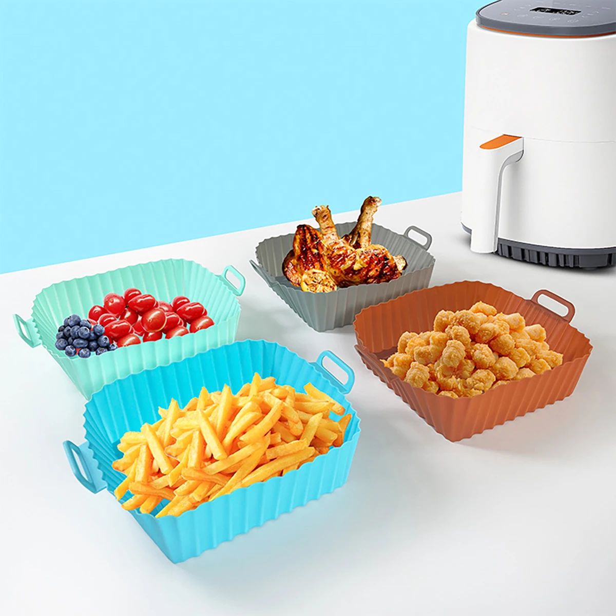 Silicone Fryer Mold Air Fryer  - Silicone Mold Tray avaliação e preço